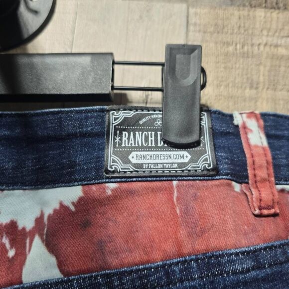 Ranch Dressin Fallon Taylor Plus Size 26 Cow Pocket Bootcut Jeans Cowgirl - Picture 5 of 7